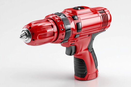 Cordless power drill with red body designed for home improvement and construction tasks indoors and outdoors