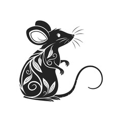 Ornamental Mouse Silhouette Illustration