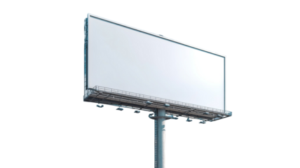  Large blank billboard standing outdoors with clear space for advertising and marketing campaigns captured in high-resolution isolated on white background