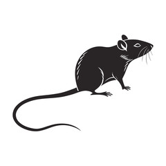 Elegant Rat Silhouette Illustration
