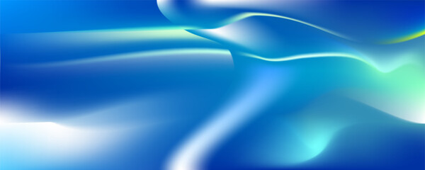 Abstract Blue Flowing Curves Background Template