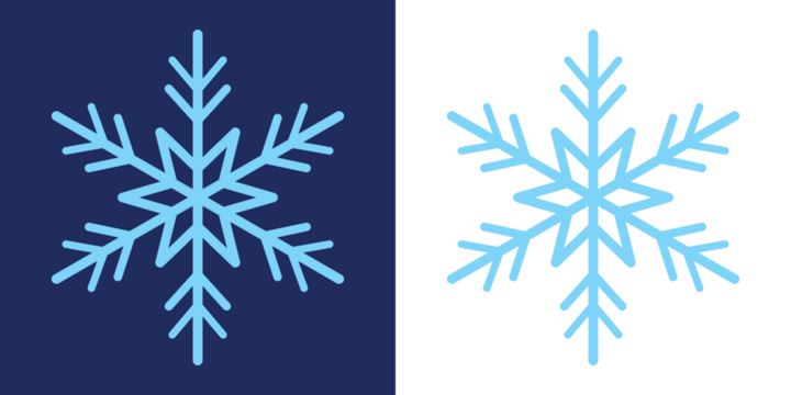 Blue snowflake icon set isolated vector illustration. Festive Christmas banner, New Year card. Vector pastel chalk shape pack. Winter snow icon holidays. with blue snowflakes on a white background.