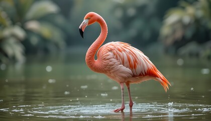 flamingo in the water