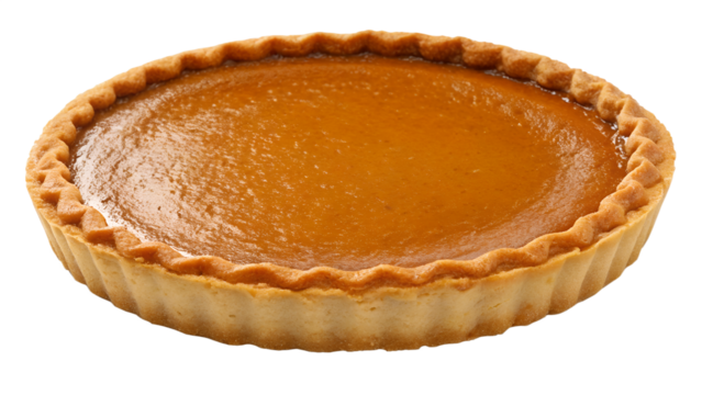 Whole Pumpkin Pie PNG – Realistic Thanksgiving Dessert on Transparent Background