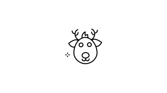 Reindeer head icon on a white background suitable for christmas and winterthemed designs, logos, posters, and childrens products.