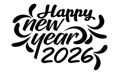 Happy New Year 2023 script text hand lettering. Design a template for a Celebration typography poster, banner or greeting card for Merry Christmas and Happy New Year.