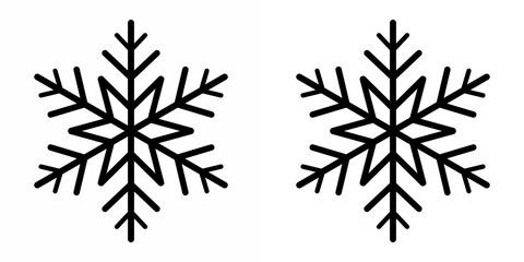 Vector illustration of snowflakes icon set on transparent background. Collection of different form snowflakes vector icon. Vector art of collection of snowflake icons icon on. Vector line icon.
