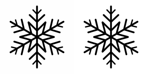 Vector illustration of snowflakes icon set on transparent background. Collection of different form snowflakes vector icon. Vector art of collection of snowflake icons icon on. Vector line icon.