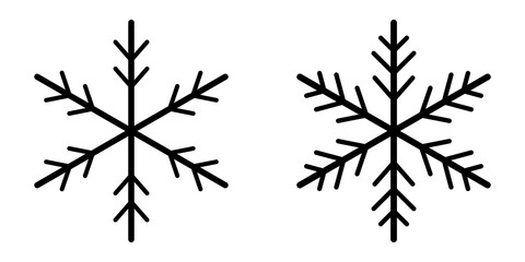 Vector line icon. Vector illustration of snowflakes icon set on transparent background. Vector art of collection of snowflake icons icon on. Collection of different form snowflakes vector icon.