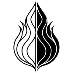 Abstract flame monochrome