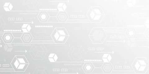 Technological white background. Artificial intelligence. New technologies. Vector illustration