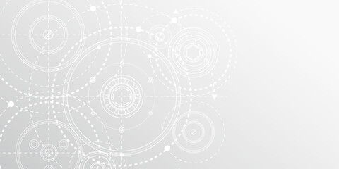 Technological white background. New technologies. Gears. Engineering industry. Vector illustration . © Aliaksandr