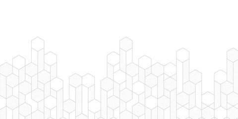 Technological white background. Abstract background of hexagons. Futuristic digital hi-technology banner. Vector illustration.