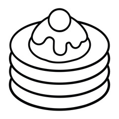 A black and white line art illustration of a vertical themed stack concept Line Art Vector illustration