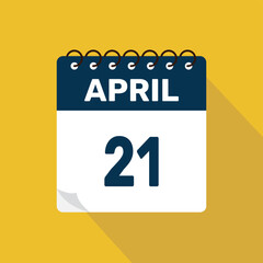 april 21 calendar icon vector illustration with design