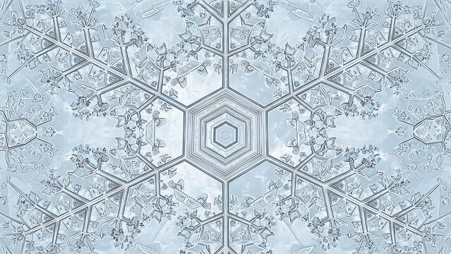 Kaleidoscopic Snowflake Design - A Winter Wonderland of Geometric Symmetry. - Powered by Adobe