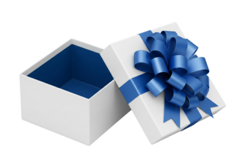Blue gift box isolated on white
