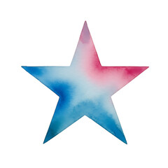 Obraz premium Watercolor Star with Blue and Pink Hues white