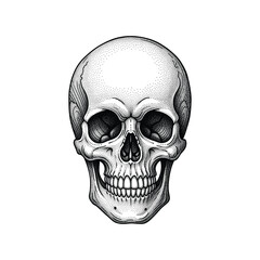 Vintage Baroque Skull Ornament Engraving