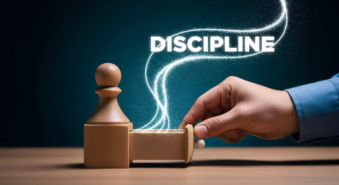 Discipline concept with chess pawn and drawer emitting light symbolizing selfcontrol and focus for success in business and personal development highlighting motivation and strategy