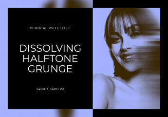 Hazy Duotone Blur Vertical Image Effect Mockup