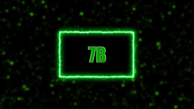 Neon 7B Followers Text Animation Glowing 7B count with neon border on blurred background, perfect for social media celebration videos.