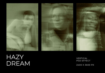 Motion Blur Vertical Image Effect Mockup