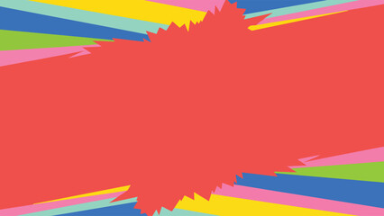 broken stripe pop art background with center copy space