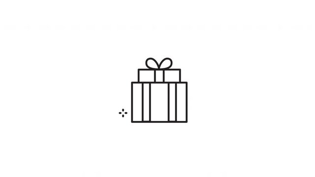 Simple line drawing of two stacked gift boxes ideal for gift shop promotions, holiday cards, celebration invitations, and party decorations.