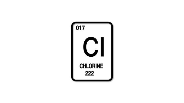 chlorine ci Element 17of the Periodic Table. Design shows name, atomic weight and element number. white background.