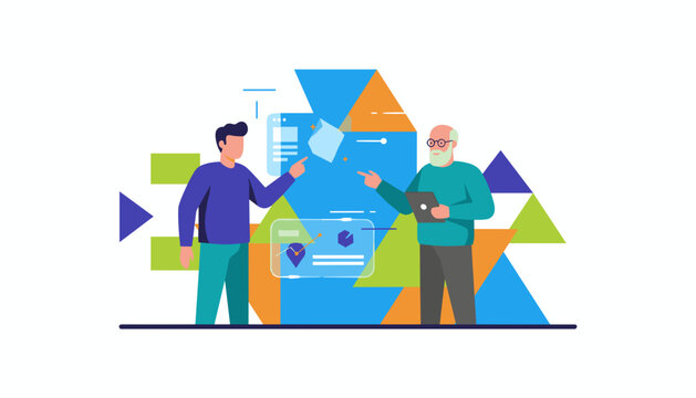 Intergenerational business team analyzing data on a virtual interface Technology and innovation concept