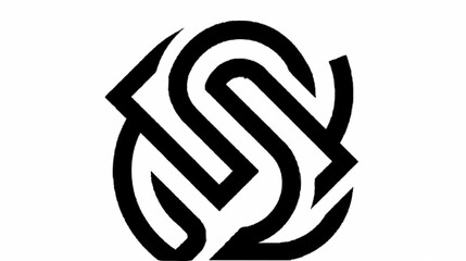 Black and white logo featuring a stylized swirl design, conveying a sense of movement and elegance