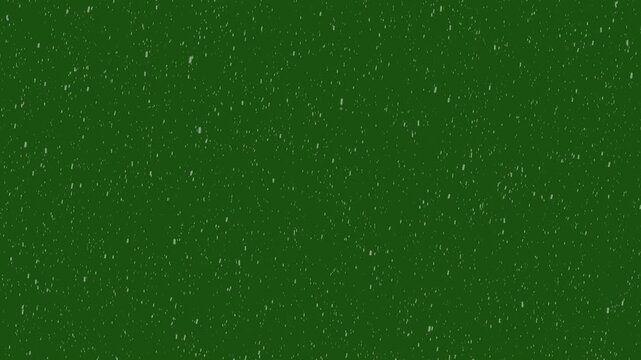 Falling Snow / White Particles on Green Screen Chroma Key Background (4K, Loop able Winter Overlay Element)