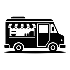 Food Truck icon Silhouette vector on white background