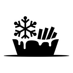 frozen food icon Silhouette vector style with white background