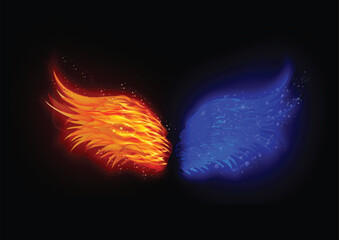 Fototapeta premium fire flames on black