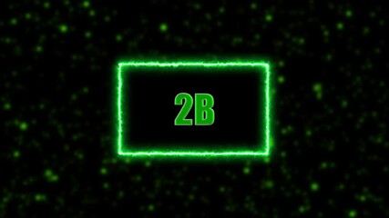 Neon 2B Followers Text Animation Glowing 2B count with neon border on blurred background, perfect for social media celebration videos.