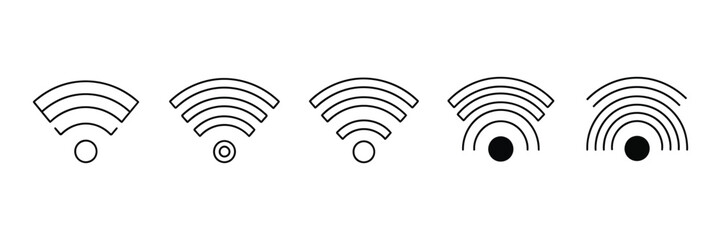 wifi signal silhouette vector isolated on white background