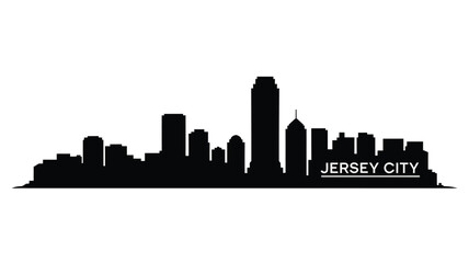 Fototapeta premium Jersey city skyline silhouette against a white background