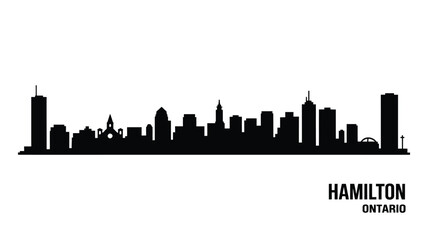 Fototapeta premium Hamilton ontario cityscape silhouette on white background