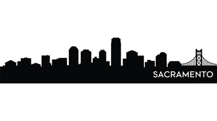 Fototapeta premium Sacramento california city skyline silhouette