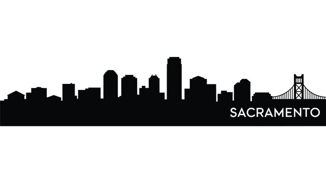 Sacramento california city skyline silhouette