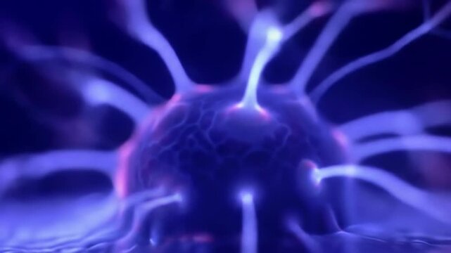 Abstract energy forms electric plasma with futuristic glowing tendrils