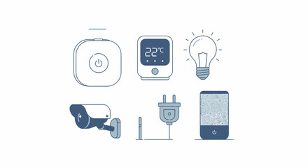 Explore smart home automation system with security camera, bulb, and thermostat: Modern technology for safety, comfort, and efficient living spaces