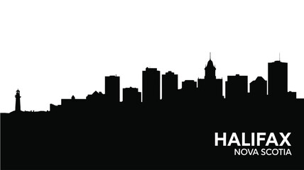 Naklejka premium Halifax nova scotia city skyline silhouette
