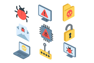 Fototapeta premium Digital security threats, cyber attack, data breach, and malware protection concepts