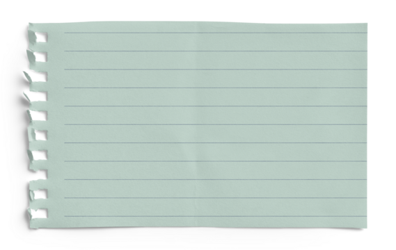 Small Notepad Folded Mint Page Lined