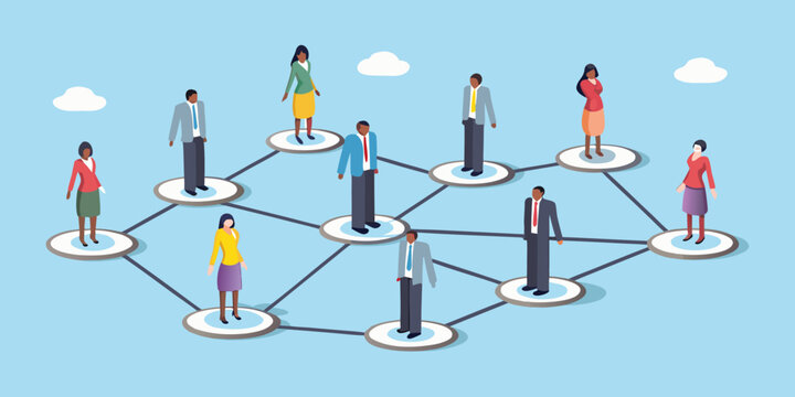 Diverse business people connected in a network - Powered by Adobe