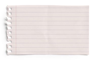 Small Notepad Folded Pink Page Lined with Red Margin