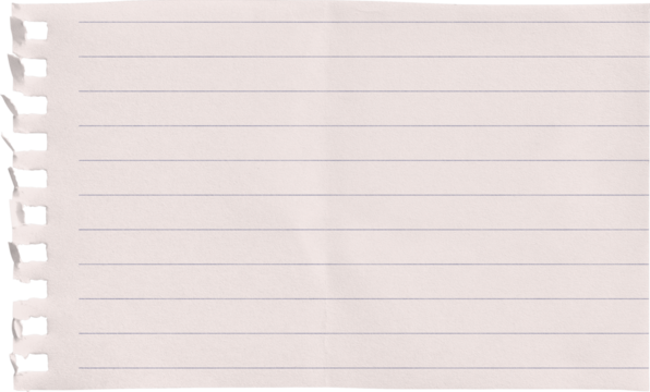 Small Notepad Folded Pink Page Lined isolated on transparent background